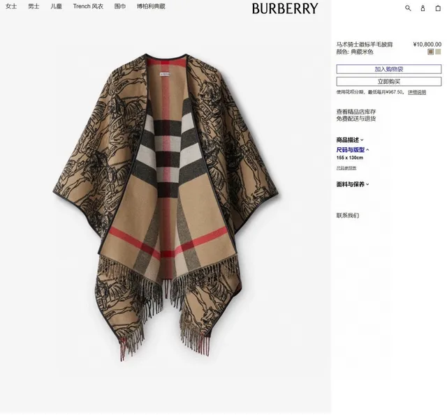 Burberry भूरा लाल चेक-প্যাটার্নড ক্যাশমিয়ার স্কার্ফ 4