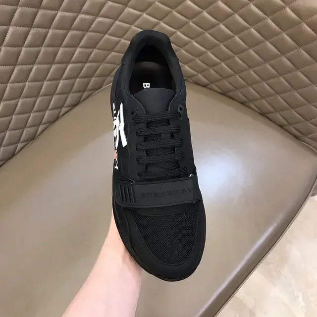 Burberry Black Orange Oversized Monogram Strap Closure Sneakers 4