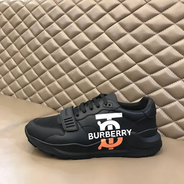 Burberry Black Orange Oversized Monogram Strap Closure Sneakers 5