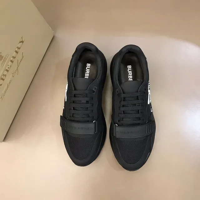 Burberry Black Orange Oversized Monogram Strap Closure Sneakers 9