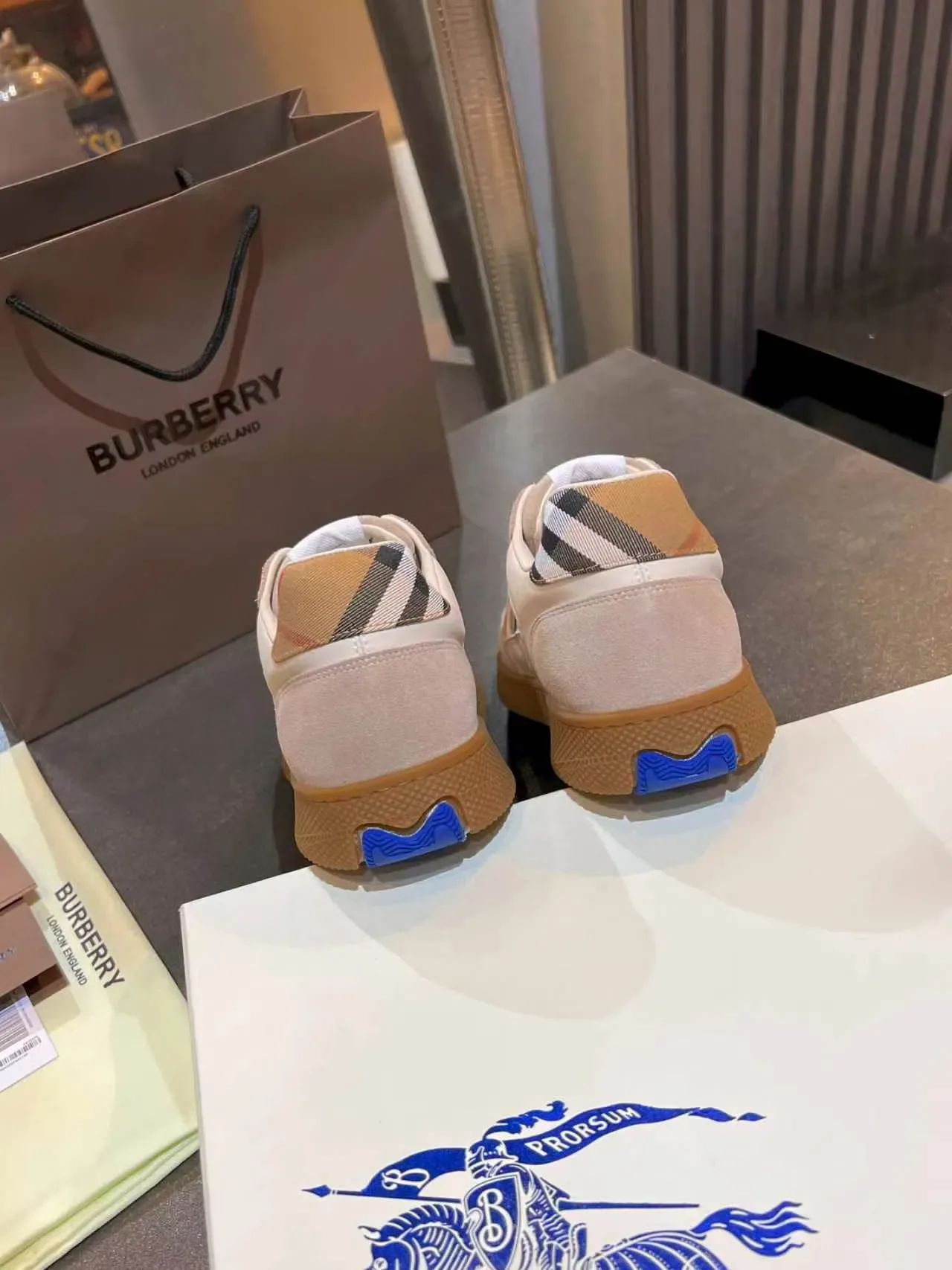 Burberry Knight Beige Check Lifestyle Sneakers 3