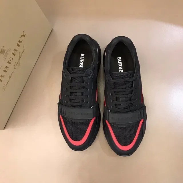 Burberry Knight Noir Rouge à carreaux sneakers lifestyle 3