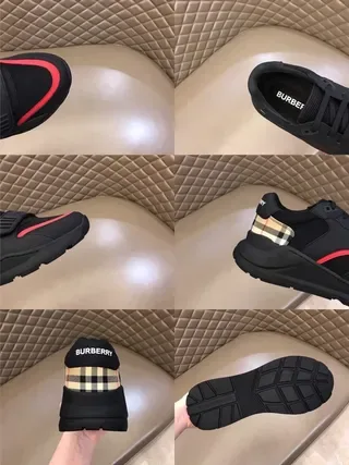 Burberry Knight Noir Rouge à carreaux sneakers lifestyle 4