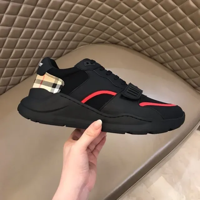 Burberry Knight Noir Rouge à carreaux sneakers lifestyle 5