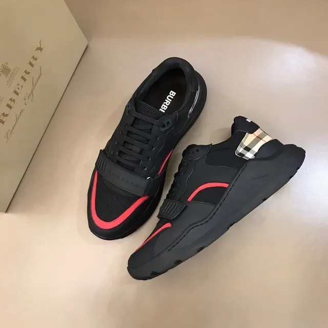 Burberry Knight Noir Rouge à carreaux sneakers lifestyle 7