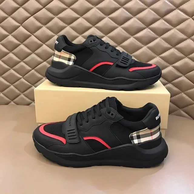Burberry Knight Noir Rouge à carreaux sneakers lifestyle 9