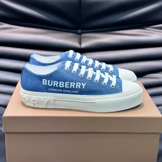 Burberry Knight Blue Canvas Logo Print Lifestyle Sneakers