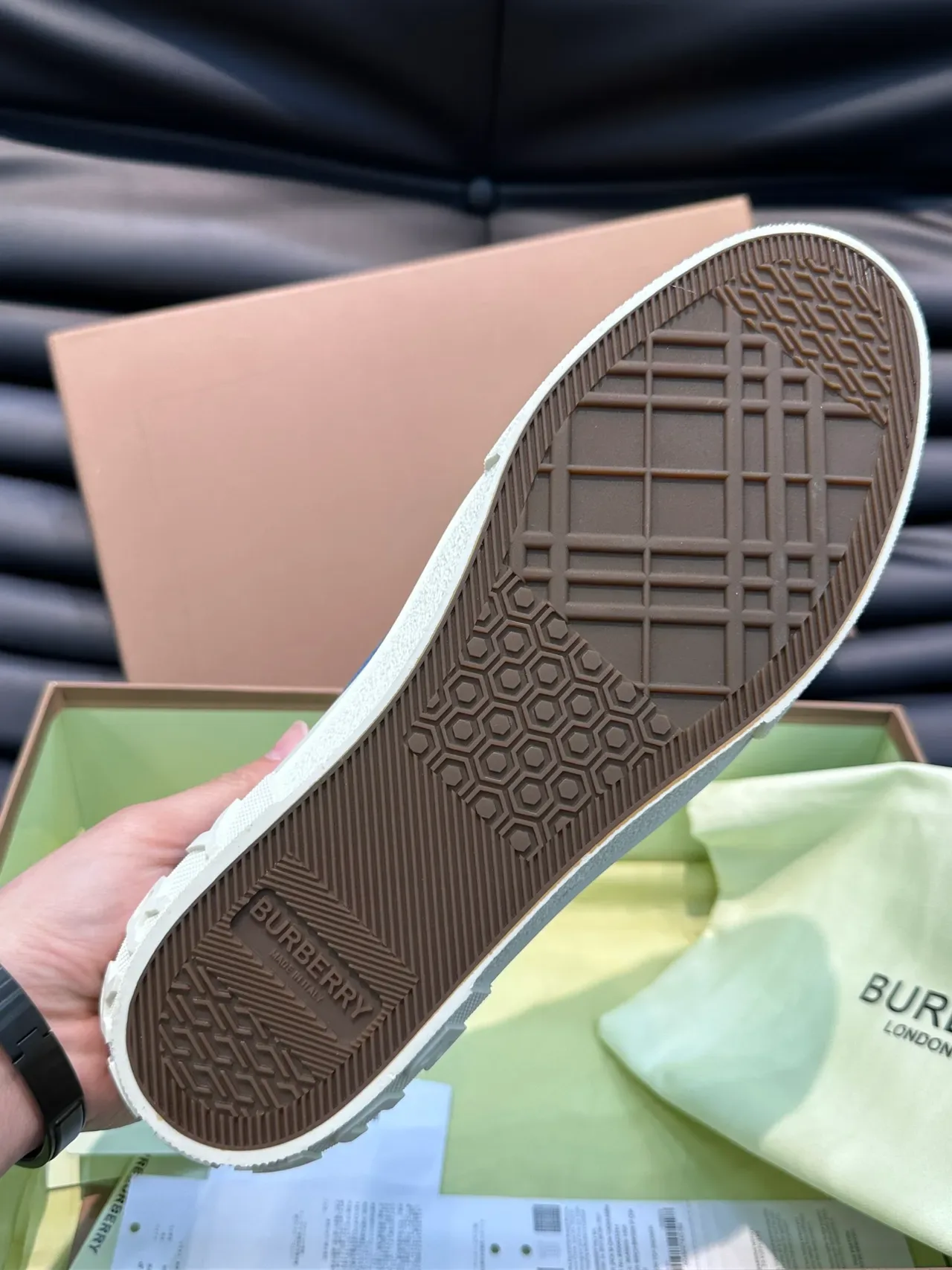 Burberry Knight Blue Canvas Logo Print Lifestyle Sneakers 2