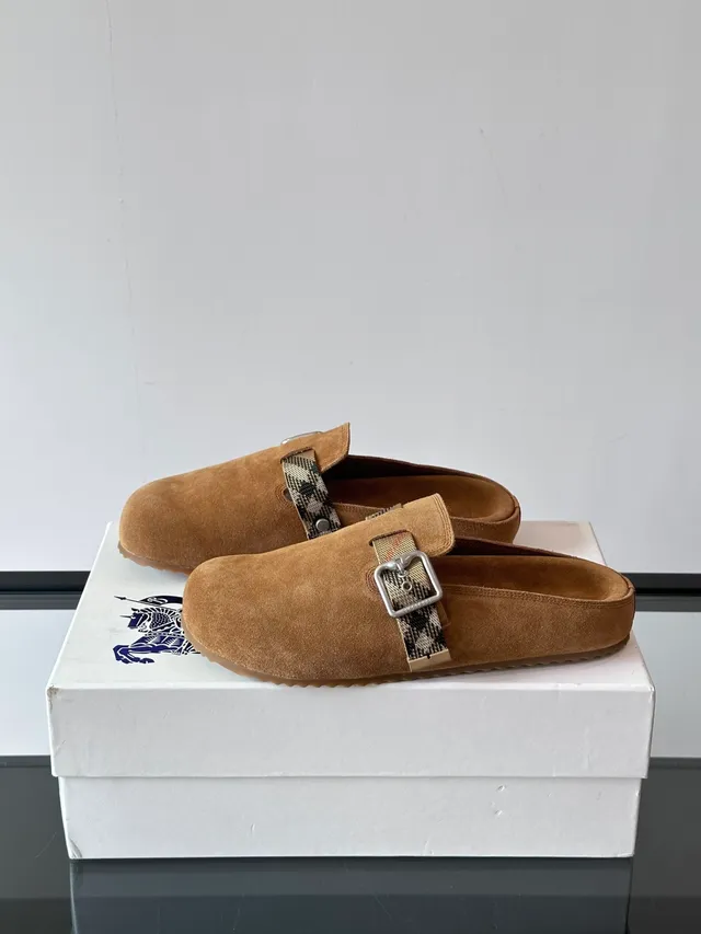 Burberry Knight Loafer Marron Beige Daim Bride avec Boucle 4