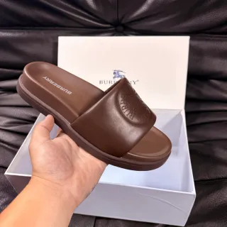Burberry Knight Brown Molded Platform Slippers
