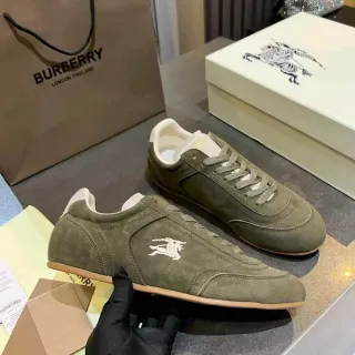 Burberry Knight Olive Green Suede Lifestyle Sneakers