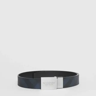 Burberry Knight উল্টানো যায় এমন তির্যক চেক চামড়ার বেল্ট