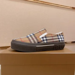 Burberry Lola Beige Brown Slip-On Platform Sole Lifestyle Sneakers