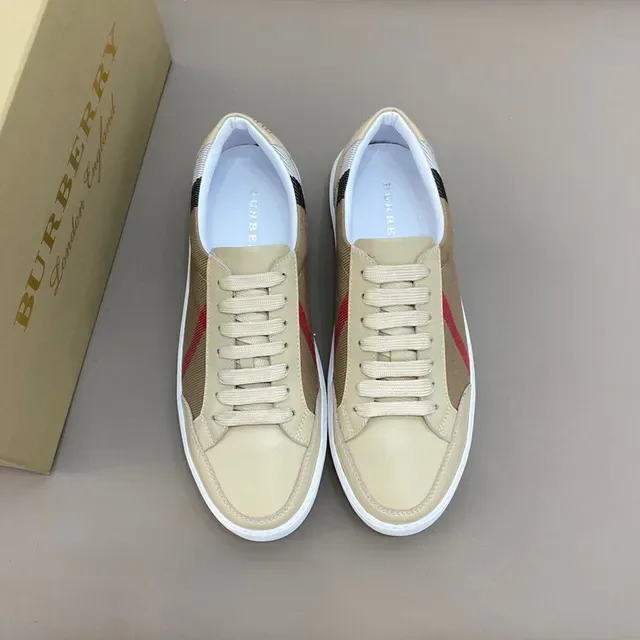 Burberry Lola Chaussures Lifestyle Silhouette Low-Top Beige Panneau Latéral Red House Check 7