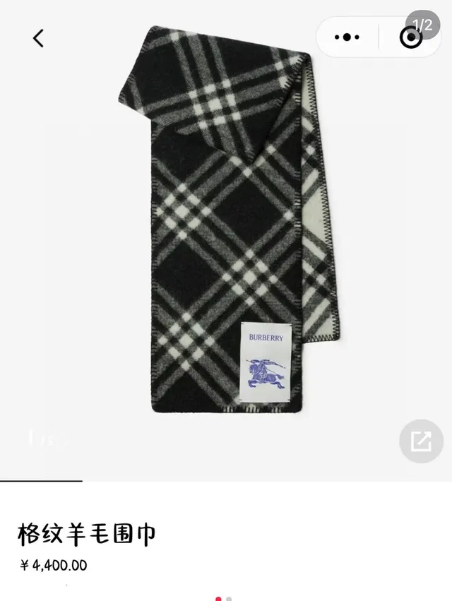 Burberry Nova Check Écharpe de Cachemire Navy et Blanc 4