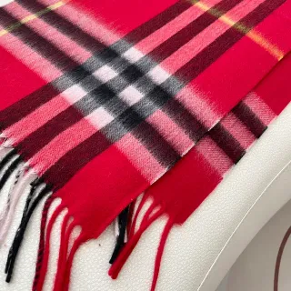 Burberry Nova Check Red Black Pink Cashmere Scarf