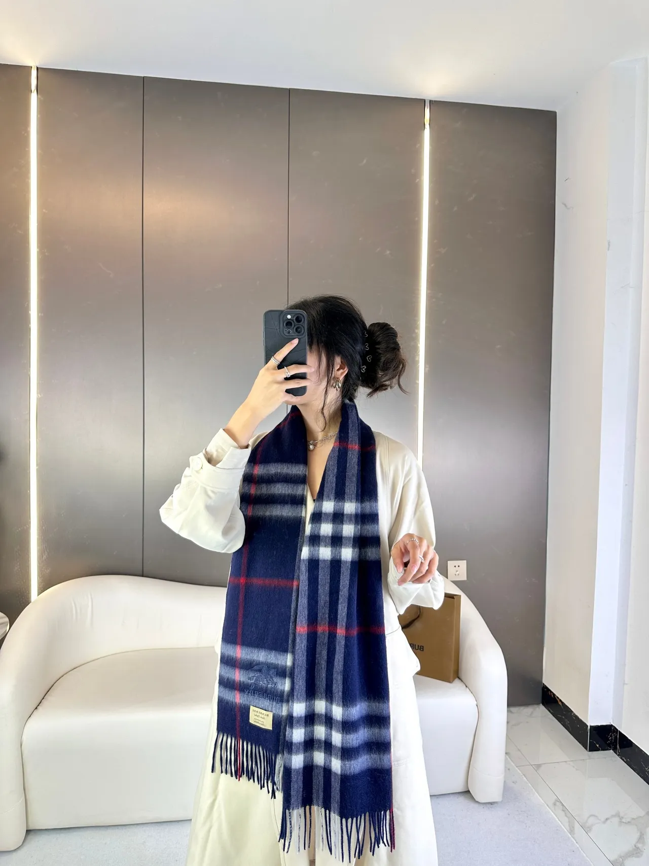 Burberry Reykjavik Noir Nova Check bufanda de cachemira 3
