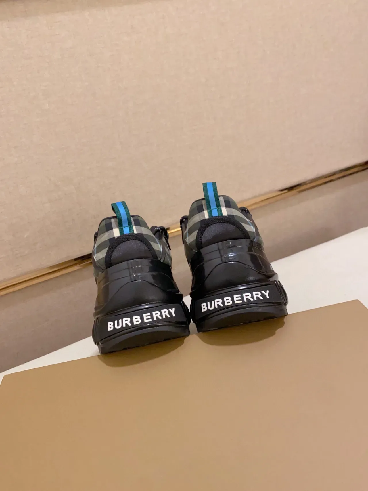 Burberry Runner Check Pattern Translucent Cage Chunky Sneaker 8
