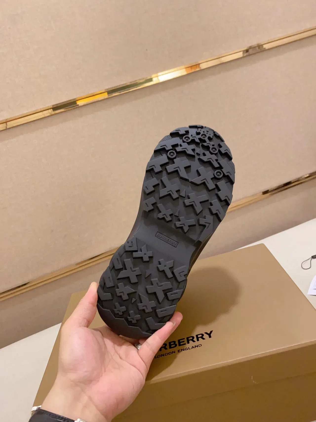 Burberry Runner Check Pattern Translucent Cage Chunky Sneaker 9