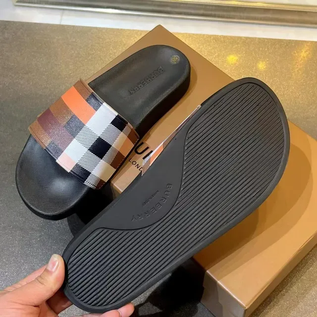 Burberry Slide Multicolor Check Strap Slippers 3