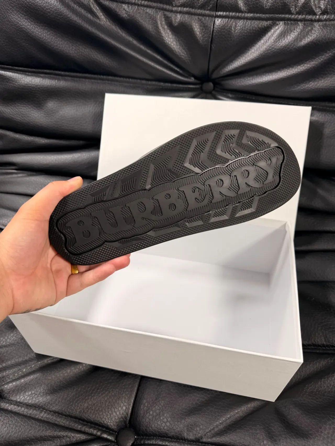 Burberry Slide Multicolor Embossed Monogram Strap Flat Rubber Sole Slippers 5