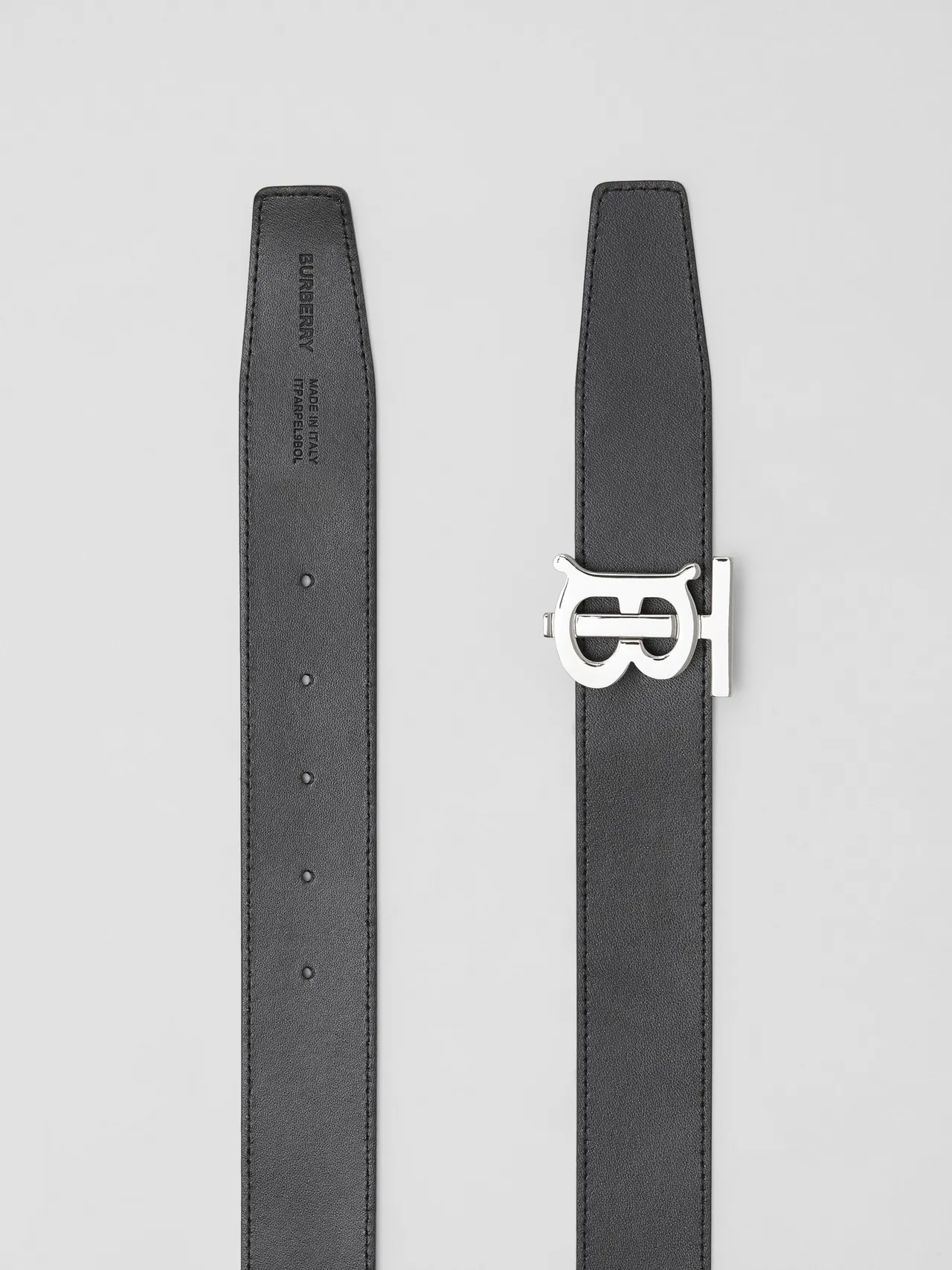 Burberry TB Belt حزام بيج مربعات قماش جلد 4
