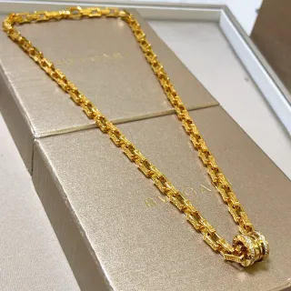 Bvlgari B.zero1 সোনা রুপার চেইন খোদাই করা গ্রিক কী লিঙ্ক নেকলেস