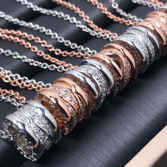 Bvlgari B.zero1 Rock bi-couleur Pavé empilable cylindrique collier 4