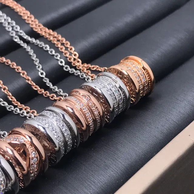 Bvlgari B.zero1 Rock bi-couleur Pavé empilable cylindrique collier 5