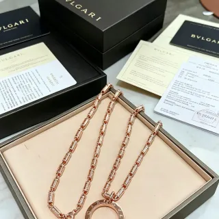 Bvlgari B.zero1 Rose Gold Pavé Chain Necklace