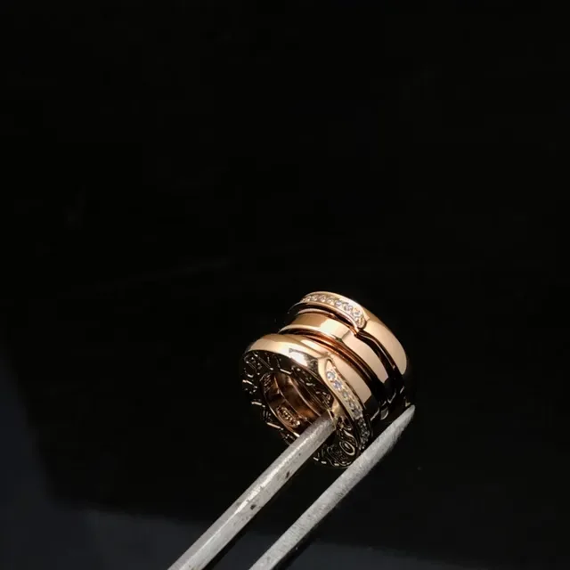 Bvlgari B.zero1 Rose Gold Pavé Diamond Interlocking Rings Necklace 5