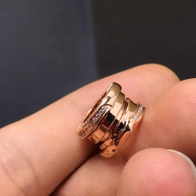 Bvlgari B.zero1 Rose Gold Pavé Diamond Interlocking Rings Necklace 6