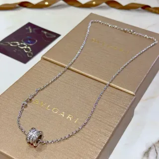Bvlgari B.zero1 Three-Ring Pavé Diamond Silver Necklace