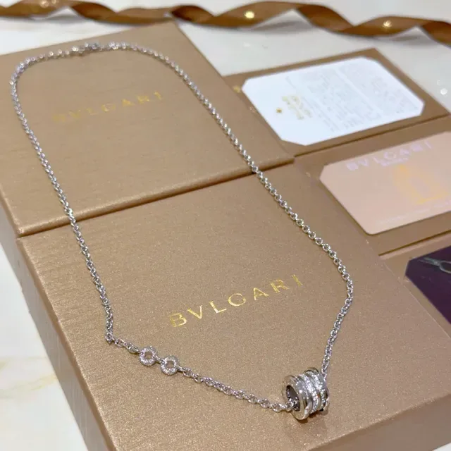 Bvlgari B.zero1 Three-Ring Pavé Diamond Silver Necklace 9