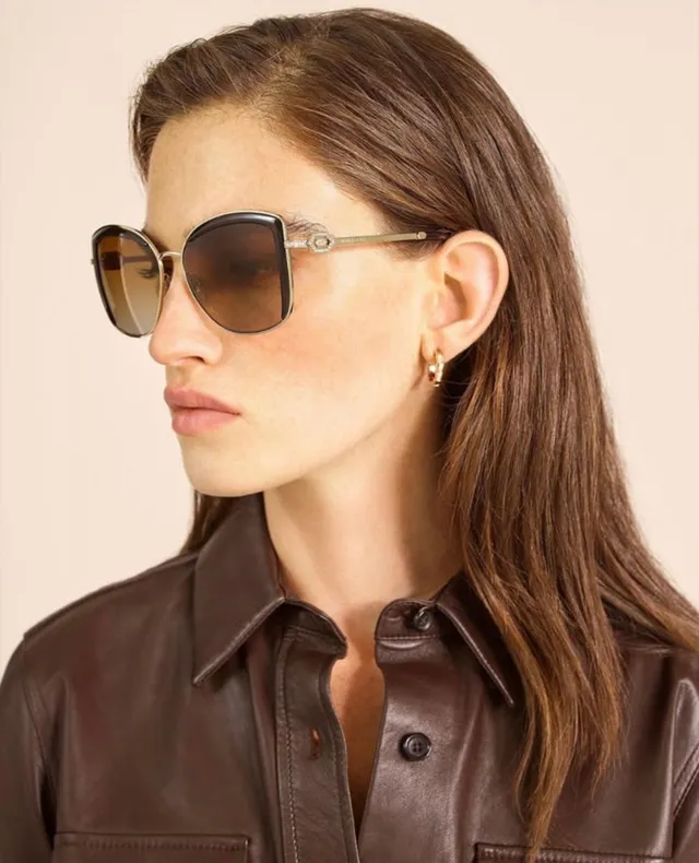 Bvlgari BV6128B Rose Gold Gradient Cat-Eye Squared Sunglasses 2