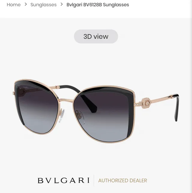 Bvlgari BV6128B Rose Gold Gradient Cat-Eye Squared Sunglasses 7