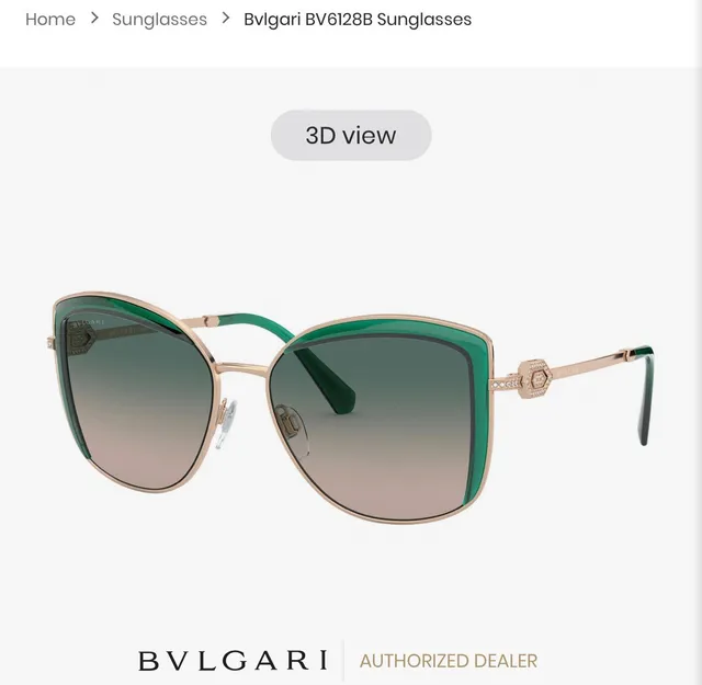 Bvlgari BV6128B Rose Gold Gradient Cat-Eye Squared Sunglasses 9