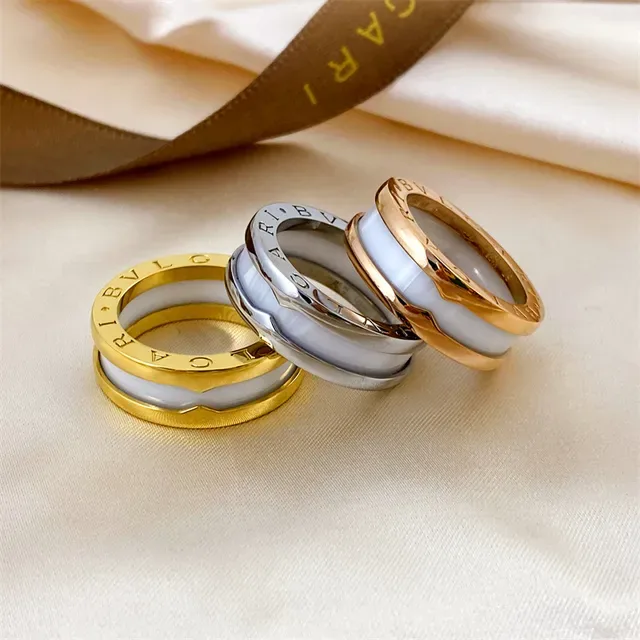 Bvlgari BVLGARI BVLGARI Anel de Cerâmica Dourado e Preto 2
