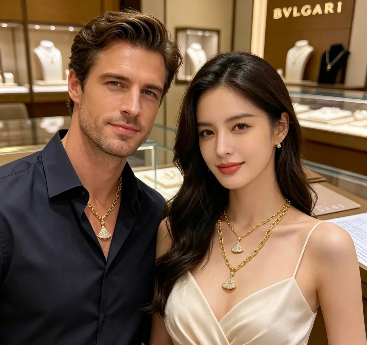 Bvlgari Divas’ Dream Collier pendentif en diamants pavé en or en forme d'éventail 8