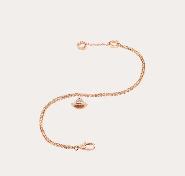 Bvlgari Divas’ Dream Chaîne délicate or argent Pavé-Set pendentif éventail collier 2