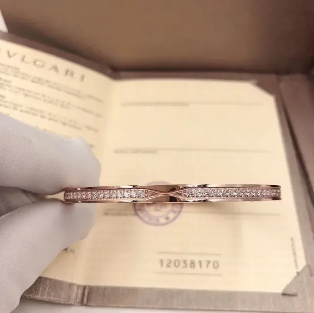 Bvlgari Bracelet Rigide Pavé Cristal Or Rose 3