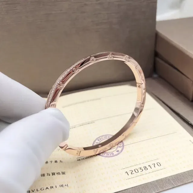 Bvlgari Bracelet Rigide Pavé Cristal Or Rose 6