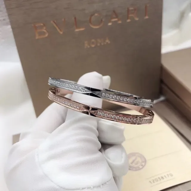 Bvlgari Bracelet Rigide Pavé Cristal Or Rose 8