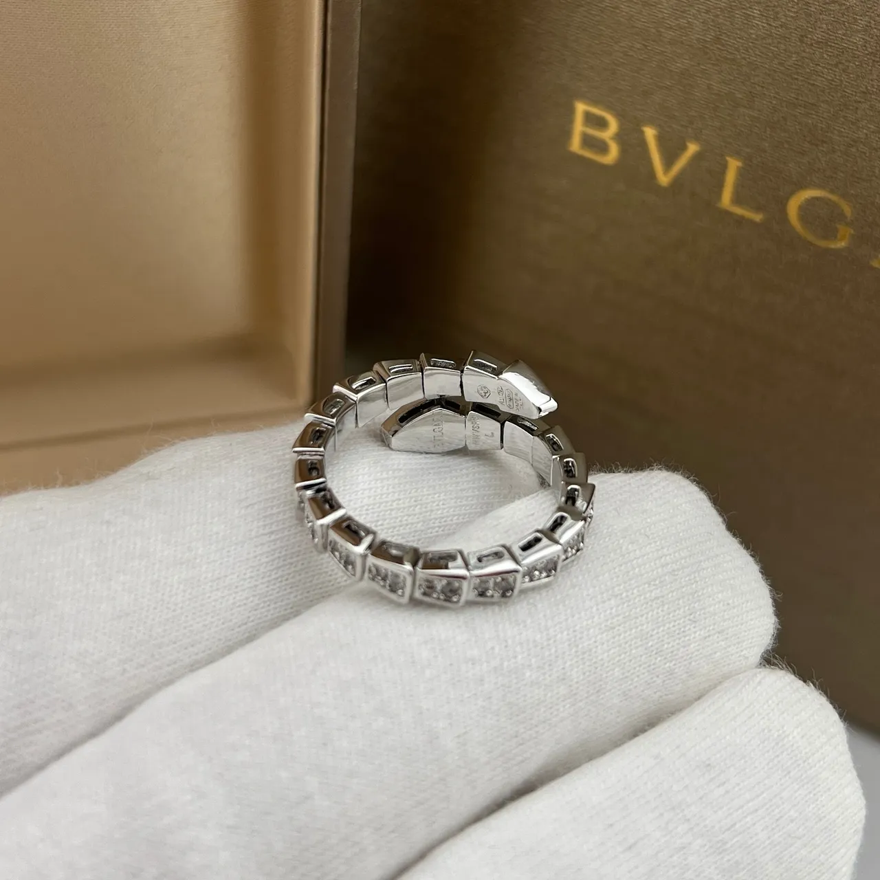 Bvlgari Serpenti Pavé Diamond Coil Rings 3
