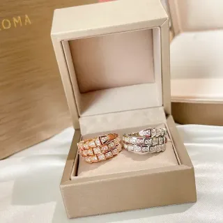 Bvlgari Serpenti पावे डायमंड कोइल्ड मल्टी-बैंड रिंग