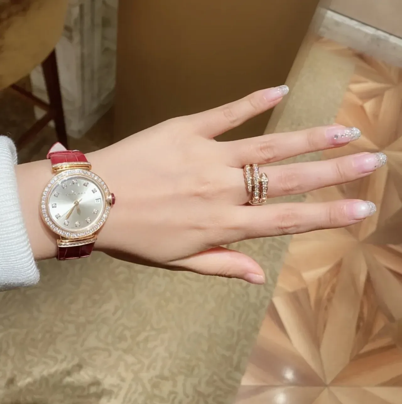 Bvlgari Serpenti Pavé Diamond Coiled Multi-Band Ring 4