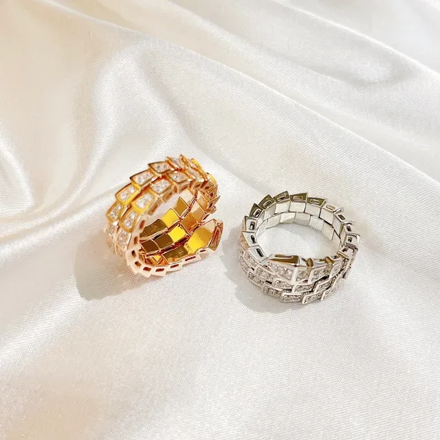Bvlgari Serpenti Pavé Diamond Coiled Multi-Band Ring 7