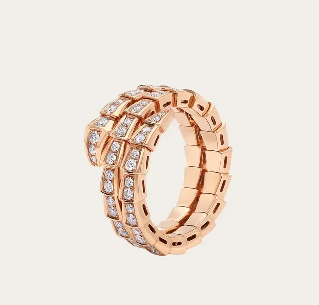 Bvlgari Serpenti Pavé Diamond Coiled Multi-Band Ring 9