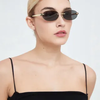 Bvlgari Serpenti Rimless Oval Gold-Tone Gradient Sunglasses