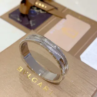 Bvlgari Silver Transparent Double-Band Twisted Wave Motif Bracelet